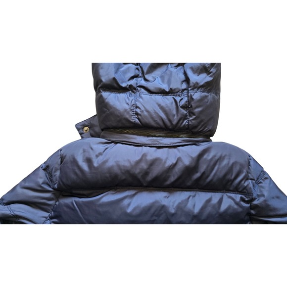 Vintage American Eagle Outfitters Puffer Jacket Coat Faux Fur Hood Blue Small S - Picture 6 of 13